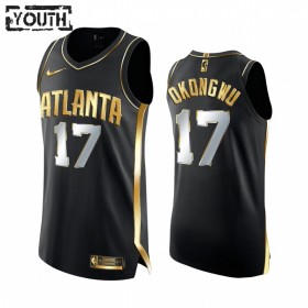 Camiseta Niños Atlanta Hawks Onyeka Okongwu 17 2020-21 Negro Golden Edition Swingman